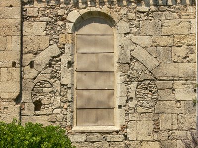 View of a blocked up ancient window by French School