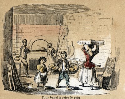 Description of the various stages of manufacture and uses of clay: baking clay in a bread oven. Plate 