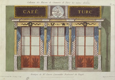 Design for the facade of the Cafe Turc by French School