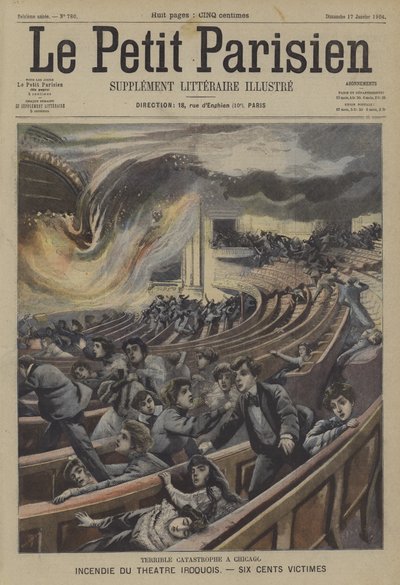 Disastrous Fire in the Iroquois Theatre in Chicago by French School