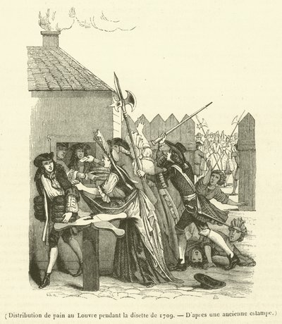 Distribution of Bread at the Louvre During the Famine of 1709 by French School