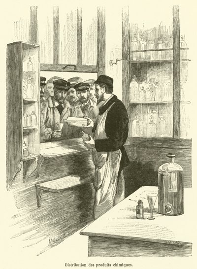 Distribution of Chemical Products (engraving) by French School
