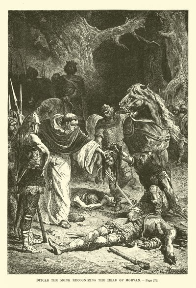 Ditcar the Monk recognizing the head of Morvan by French School