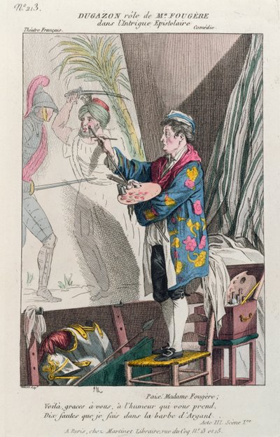 Dugazon in the role of the painter, Fougère, in Intrigue Epistolaire, produced in Paris at the Théâtre Français, 1799 by French School
