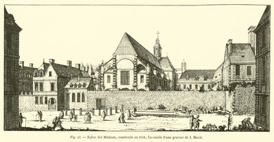 Church of the Minimes, Built in 1610; Facsimile of an Engraving by I Marot by French School