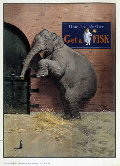 Elephant frightened by a mouse by French School