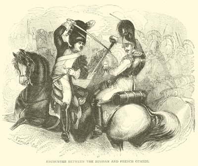 Encounter between the Russian and French Guards by French School