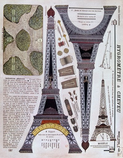 Epinal Imaging Number 420 (Grande Construction) of 1908 on the Eiffel Tower by French School