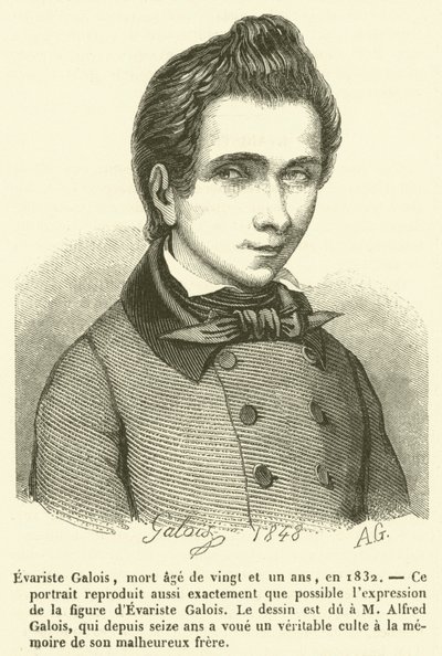 Evariste Galois, Died at the Age of Twenty-One, in 1832 (engraving) by French School