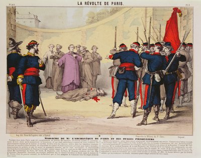 Execution of the Archbishop of Paris, Monseigneur Darboy, during the Paris Commune, 1871 by French School