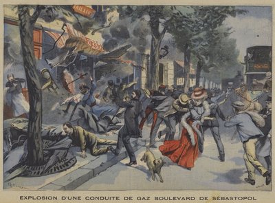 Explosion of a Gas Main in the Boulevard de Sebastopol, Paris by French School