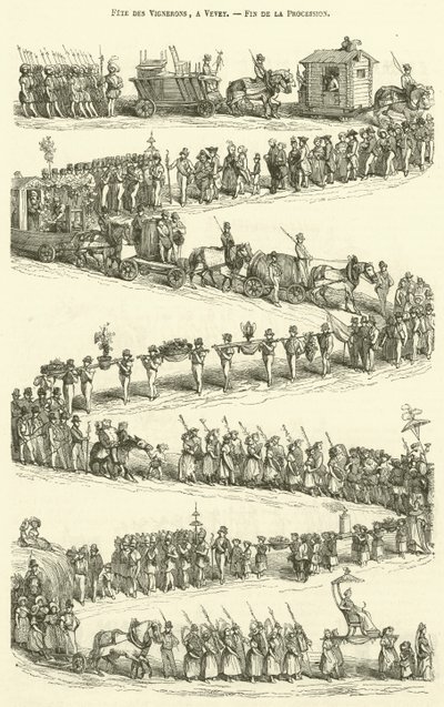 Festival of the Winegrowers, Vevey, End of the Procession by French School