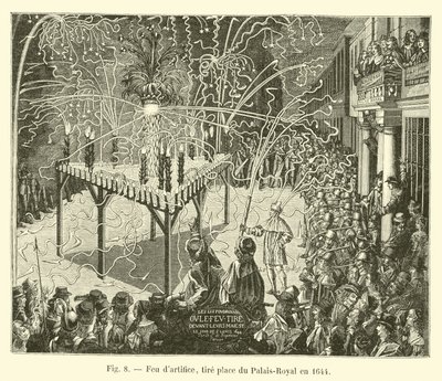 Fireworks Display, Place du Palais-Royal, 1644 by French School