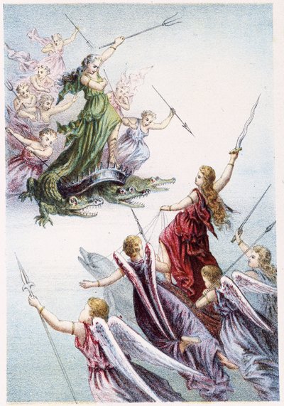 Fight between evil and good spirits of the sea - in 