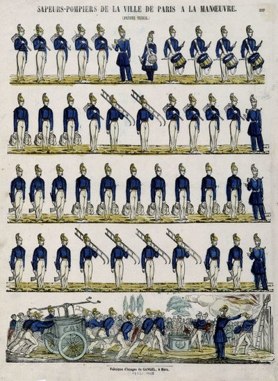 Fire Brigade of the City of Paris in Manoeuvre - Image of Epinal, Circa 1852 by French School