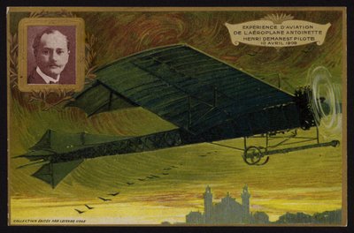 Flight of the Antoinette Aircraft by Henri Demanest, France by French School