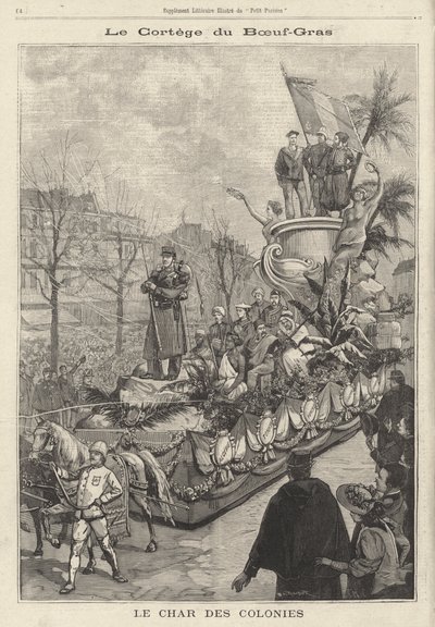 Float of the Colonies in the Boeuf Gras carnival procession, Paris, France by French School