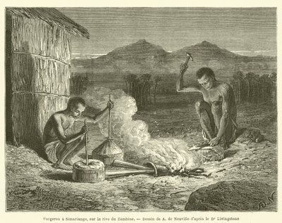 Blacksmith at Simariango, on the Bank of the Zambezi by French School