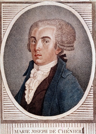 French Revolution: portrait of diplomat poet and historian Marie Joseph Chenier (1764-1811), author of the Chant du depart engraving of the 19th century. by French School