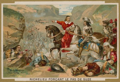 French Troops Commanded by Cardinal Richelieu Force the Pass at Suza, 1629 by French School