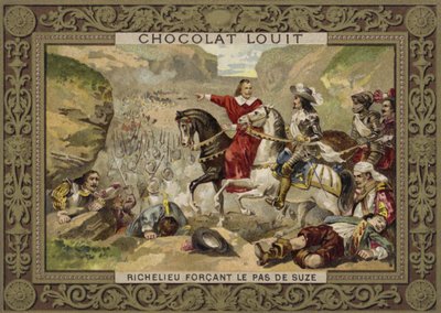 French troops commanded by Cardinal Richelieu force the pass at Suza, Savoy, 1629 by French School