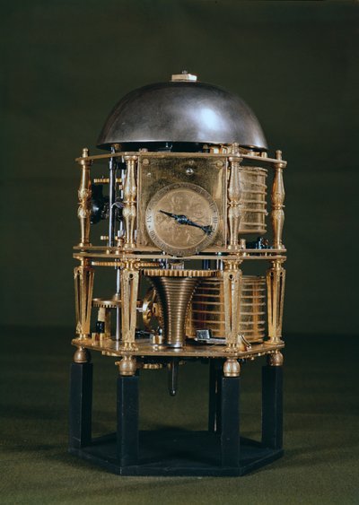 Front of a Hexagonal Table Clock Movement by Nicolas Lemaindre by French School