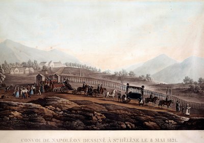 Funeral convoy from Napoleon I (1769-1821) to Sainte Helene the 8/05/1821 Engraving around 1830 Ile d