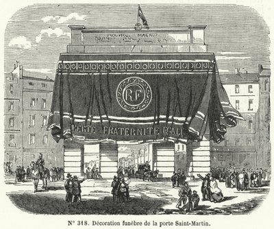 Funereal decoration of the Porte Saint-Martin in honour of the victims of the June Days uprising, Paris by French School