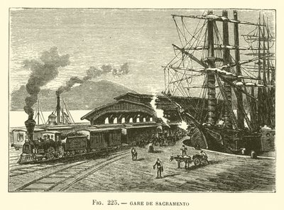Sacramento Station (engraving) by French School