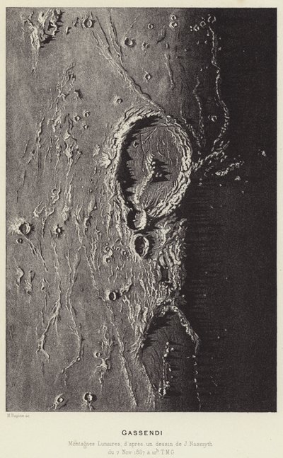 Gassendi, Lunar Mountains by French School