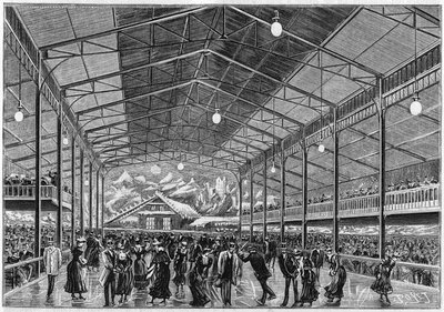General view of the artificial ice skating room 