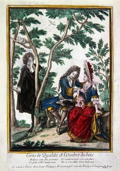 Gentleman Courting a Lady in the Shade of a Forest by French School