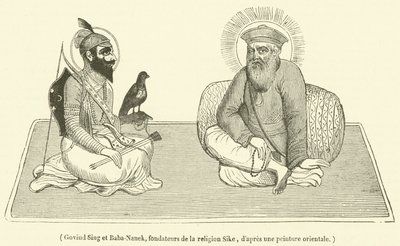 Govind Singh and Baba Nanak, Founders of the Sikh Religion by French School