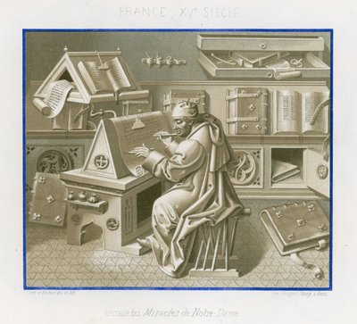 Jean Mielot in the Scriptorium by French School