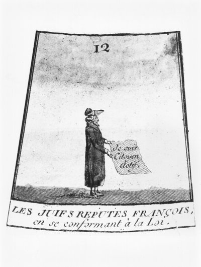 Jew Recognised as a French Citizen, Illustration from a Game of Snakes and Ladders (detail) by French School