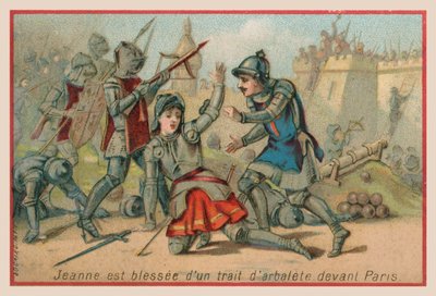 Joan of Arc wounded by a crossbow bolt before Paris by French School