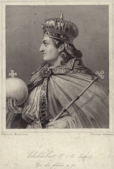 King Childebert II of Austrasia by French School