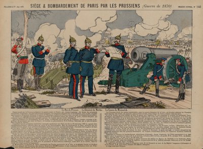 King Wilhelm I of Prussia, Otto von Bismarck and Field Marshal Helmuth von Moltke at the Siege of Paris, Franco-Prussian War by French School