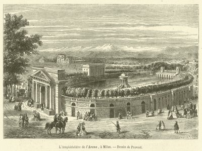The Amphitheatre of the Arena, in Milan (engraving) by French School