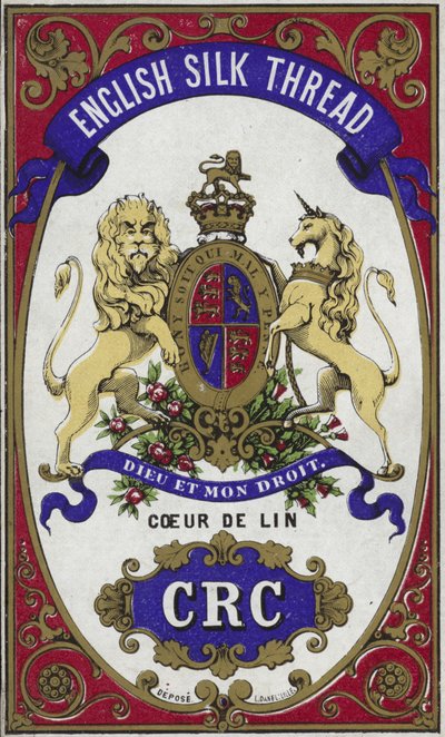 Label for English silk thread by French School