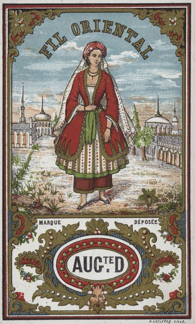Label for Oriental thread by French School