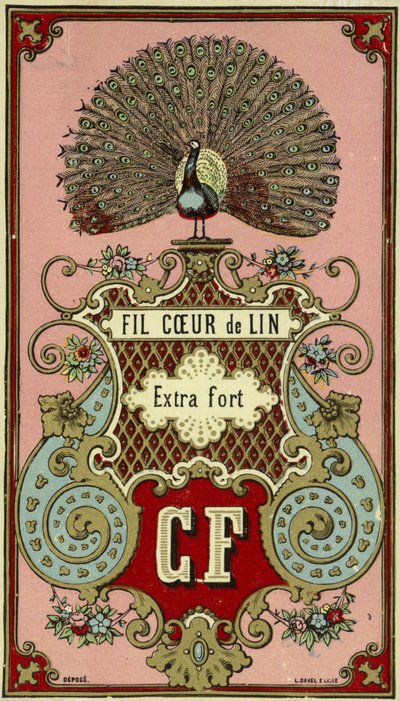 Label for extra strong linen thread by French School