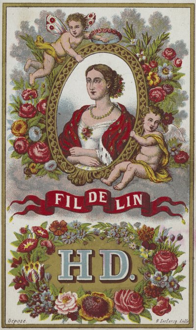 Label for linen thread by French School