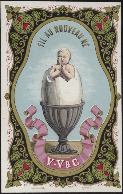 Label for newborn thread by French School