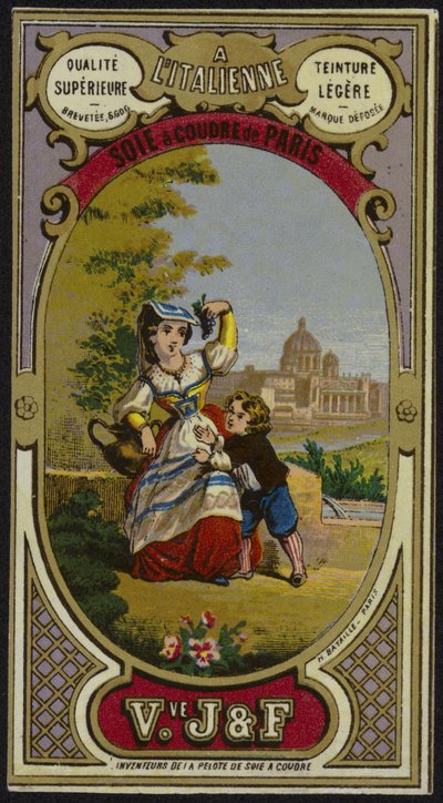 Label for silk thread by French School