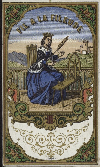 Label for the thread of the spinner by French School
