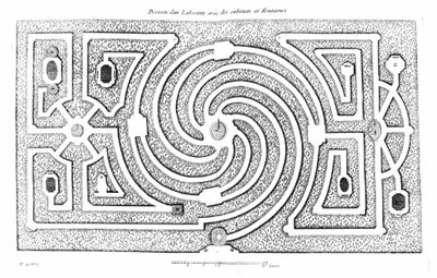 Labyrinth Project with Cabinets and Fountains. Based on the Theory and Practice of Gardening by A. J. Dezallier D