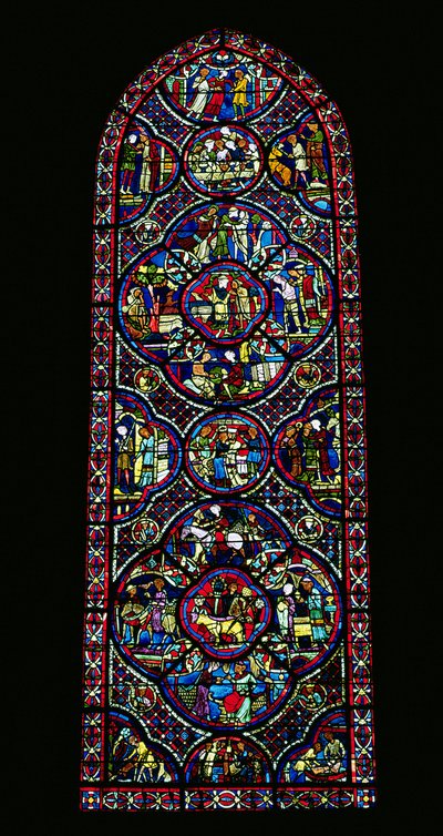 Lancet Window Depicting the Parable of the Prodigal Son by French School