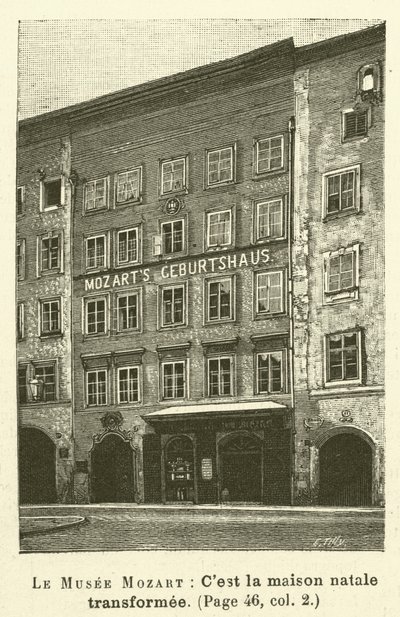 The Mozart Museum (engraving) by French School
