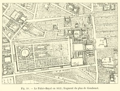 The Palais-Royal in 1652; Fragment of the Gomboust Plan by French School